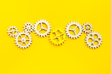 We are hiring a new team member concept. One gear for a chain of cogwheels