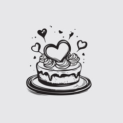 Love cake logo, love cake vector