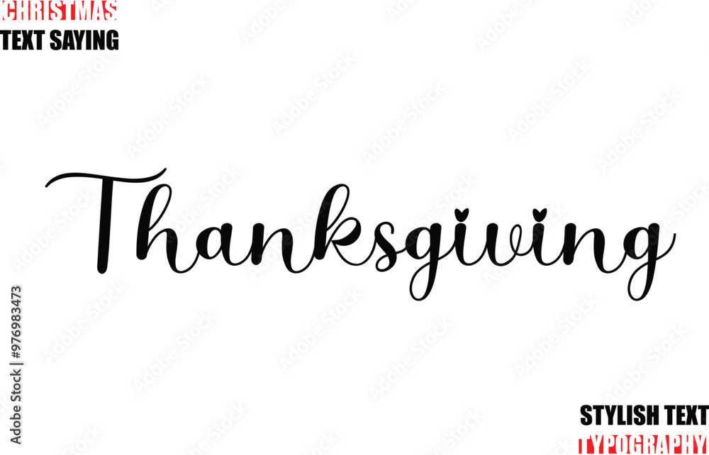 Fototapete thanksgiving typescript cursive text christmas quote