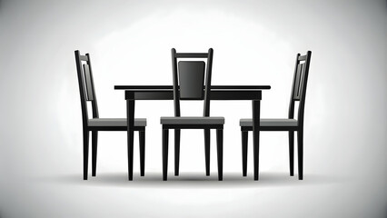 Black icon of table and chairs representing restaurant or dining table, icon, black, table, chairs, restaurant