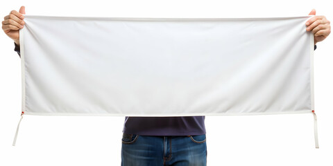 Hand banner with white background for advertising, events, and promotions , promotional, marketing, advertising