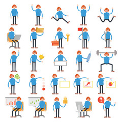 woman characters set in various poses illustration