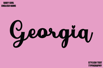 Georgia Female Name - in Stylish Cursive Typography Text