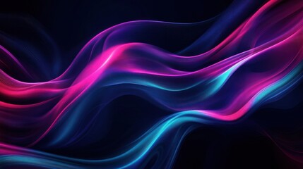 Abstract Flowing Lines in Neon Colors