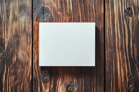 A business card mockup showcasing carpentry skills on old wood