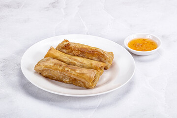 Traditional crispy fried stuffed springroll