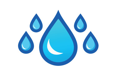 Blue water drops icon. water or oil drop symbol. water drop and splash sign. splash water drop, vector illustration
