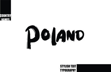 Poland Bold Text Typography Text Country Name