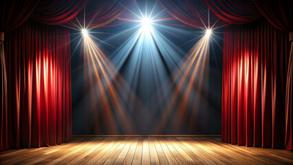 Theater spotlight shining on a stage , theater, spotlight, stage, performance, event, show, lighting, bright