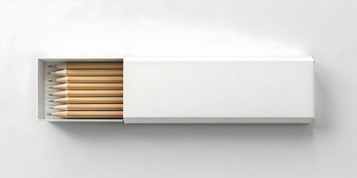 render of a blank euroslot box pencil package set mockup, render, blank, euroslot, box, pencil, package, set