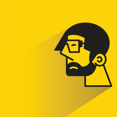 beard man character avatar illustration yellow background