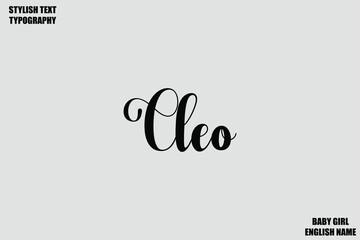 Cleo Female Name - in Stylish Cursive Typography Text