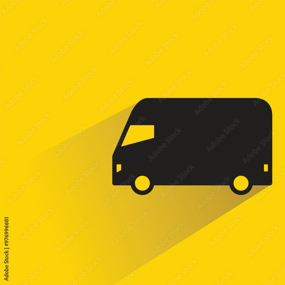 Canvas Prints van icon with shadow on yellow background