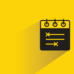 calendar icon with shadow on yellow background