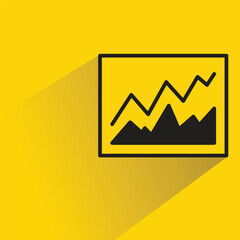 data graph icon with shadow on yellow background