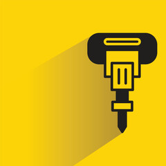 electric drill icon with shadow on yellow background