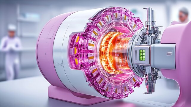 Cutting-Edge Technology - Detailed Cutaway of ITER Fusion Reactor Revealing Plasma Containment