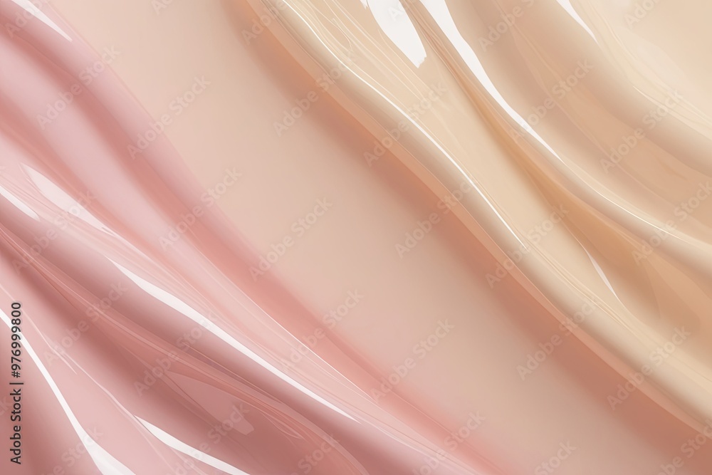 Poster soft cream blush gradient background with glossy light abstract texture for design projects