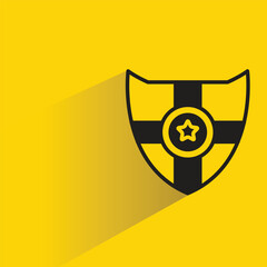 shield icon with shadow on yellow background