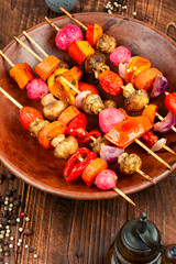 Vegetarian grill skewers.