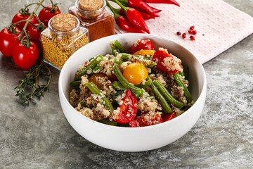 Vegan boiled quinoa with vegetables