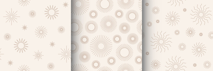 Set of seamless astrology patterns.