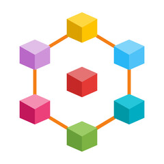 Blockchain Vector Line Icon Design