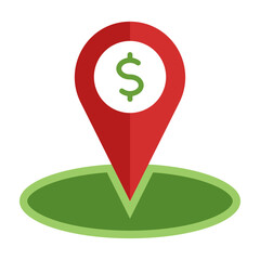 Cash Point Vector Line Icon Design