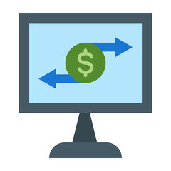 Money Transfer Vector Line Icon Design