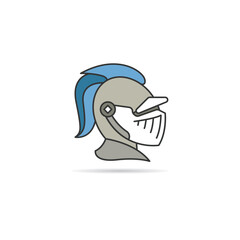 knight helmet icon on white background