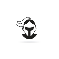 knight and soldier helmet icon on white background