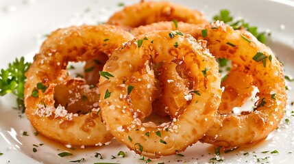 Delicious seasoned with oil garlic rings mixed with syrup