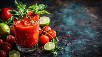 Tomato-Based Cocktail with Spices and Lime