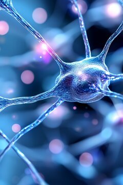 A neural network visualized as interconnected neurons, illustrating how AI mimics human brain structures to perform tasks like pattern recognition