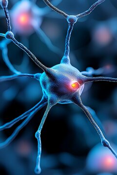 A neural network visualized as interconnected neurons, illustrating how AI mimics human brain structures to perform tasks like pattern recognition