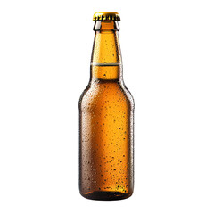 Condensation on an amber beverage bottle transparent