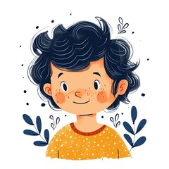 Bold and colorful abstract child with playful design and bright colors