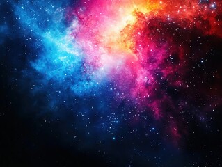 Obraz premium A vibrant cosmic scene filled with colorful nebulae and twinkling stars, showcasing the beauty of the universe in stunning detail.