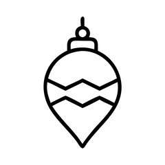 Obraz premium Christmas Ornament Icon in Simple Line Style, Black and White, Holiday and Festive Concept