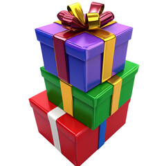 Fototapeta premium Festive stacked gift boxes transparent