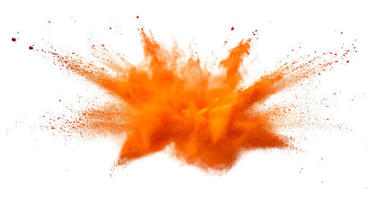 Orange Powder Explosion Splash Isolated on Background