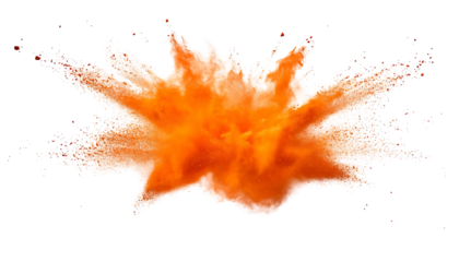 Orange Powder Explosion Splash Isolated on Background