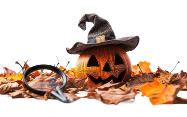 Halloween Party Scavenger Hunt with Spooky and Creative Clues Isolated on Transparent Background PNG.
