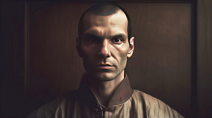 Fototapeta premium Nicolo Machiavelli, historical figure of a man, reconstructed photo. AI generated.