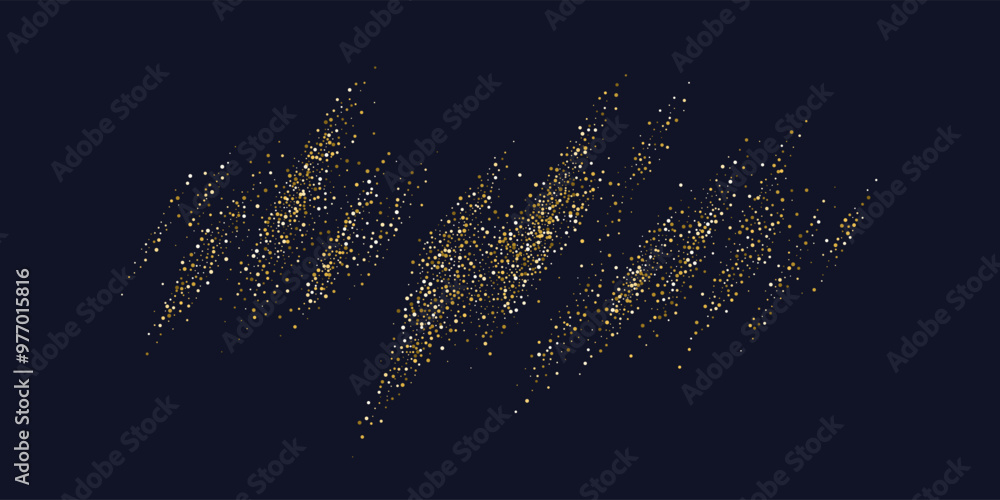 Poster bright vector illustration of magic sparkling shiny particles and lines on dark background. vector i