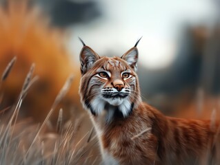 Obraz premium Bobcat, Temperate Forest Feline, Lynx Rufus in Natural Habitat