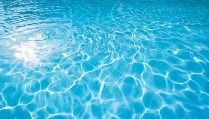 Obraz premium Abstract ripple wave and clear turquoise water surface in swimming pool, blue water wave for background and abstract design.