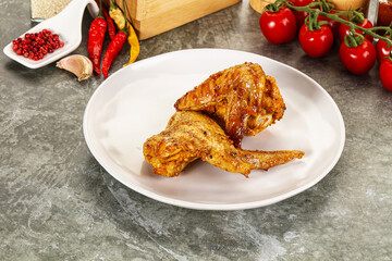 Tasty roasted chicken wing with spices