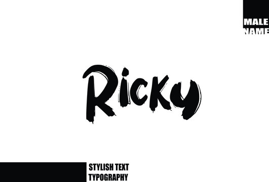 Bold Grunge And Rough Brush Text Typography Of Baby Boy Name Ricky