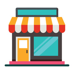 Illustration of store icon on white